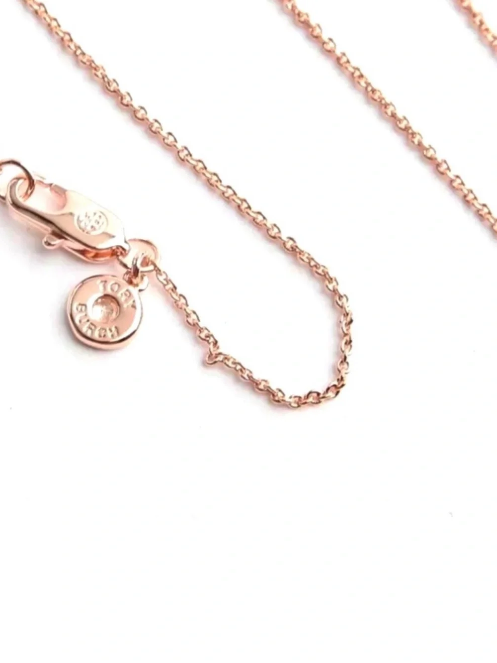 TORY BURCH • Rose Gold Delicate Crystal Logo Miller Necklace